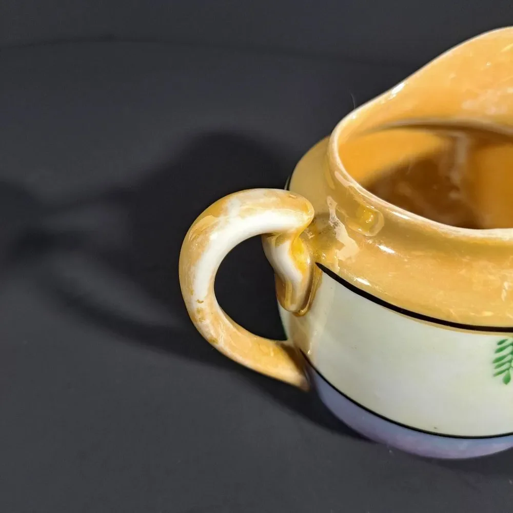 Noritake Lusterware Pagoda Porcelain Cream &‎ Sugar Japan